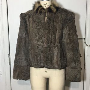 Rabbit fur coat.